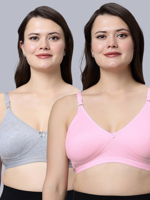 Eden EDENBRA08GREYPINK Women T-Shirt Non Padded Bra(Grey, Pink)