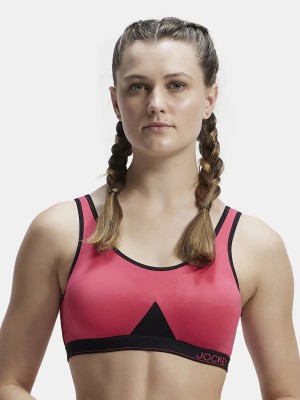 JOCKEY 1376 Women Sports Non Padded Bra(Pink, Black)