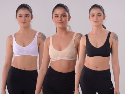 DRAXSTAR Sports AF-Deepa Regular Women Sports Non Padded Bra(Beige, White, Black)