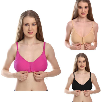 JIKADARA Front open bra for women Women Everyday Non Padded Bra(Multicolor)