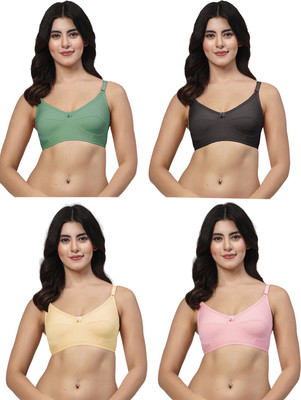LILY akihdar Women Minimizer Non Padded Bra(Green, Black, Pink, Beige)