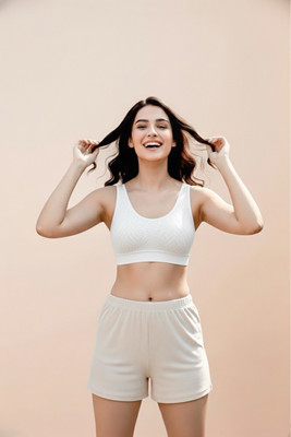 Humm Teen Store Bra For Women (Black) Women Sports Lightly Padded Bra(White)