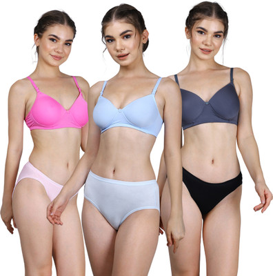 CARLTON LONDON Women Everyday Lightly Padded Bra(Light Blue, Pink, Grey)