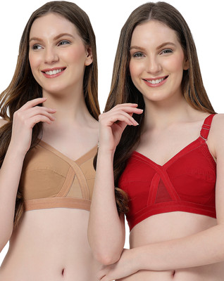 LILY C8811 Women Minimizer Non Padded Bra(Brown, Maroon)