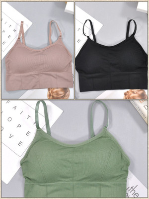 FASHOKART Unique Design Women Full Coverage Lightly Padded Bra(Brown, Black, Green)
