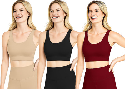 MEEMBOOLI Girls Sports Non Padded Bra(Multicolor)