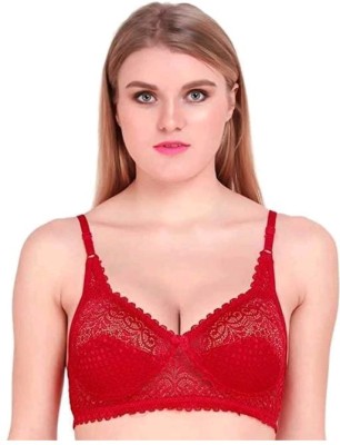 TK products Women's Net Solid Non Padded Bra(COLOUR MAY VARY) Women Bralette Non Padded Bra(Red)
