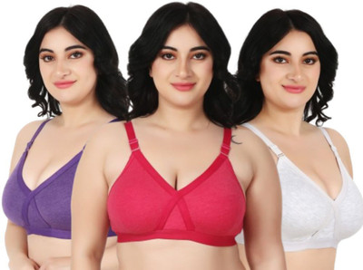 Funahme Zannat Women Full Coverage Non Padded Bra(Multicolor)
