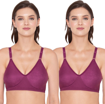 SOUMINIE Souminie Seamless Cross-Fit Bra Women Full Coverage Non Padded Bra(Purple)