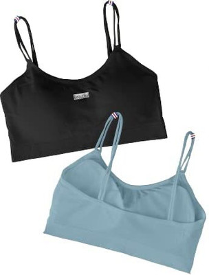 LAK 18 Pack of 2 Women Bralette Lightly Padded Bra (White, Black, Blue) Women Bralette Lightly Padded Bra(White, Black, Blue)
