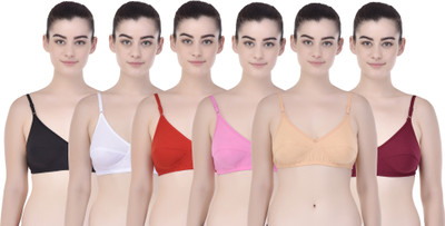 Zivosis Women Full Coverage Non Padded Bra(Red, White, Pink, Maroon, Gold, Black)