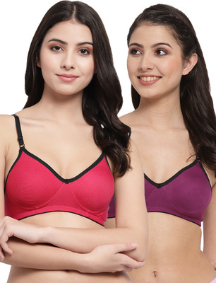 Docare M2Mino Women T-Shirt Non Padded Bra(Pink, Purple)