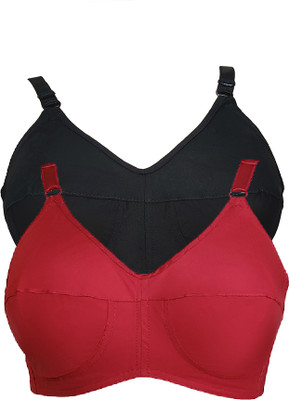 teenager Women Full Coverage Non Padded Bra(Maroon, Black)