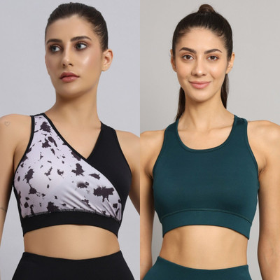 BEING RUNNER Women Sports Non Padded Bra(Multicolor, Green)