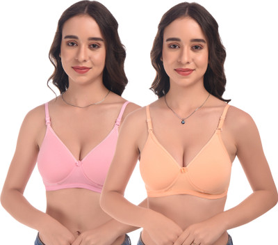 elina Women Push-up Lightly Padded Bra(Pink, Orange)