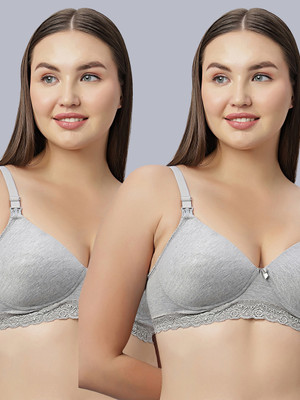 Eden EDEN104GREYGREY Women Maternity/Nursing Heavily Padded Bra(Grey)