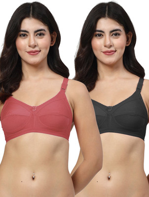 LILY 306 Women Minimizer Non Padded Bra(Brown, Black)