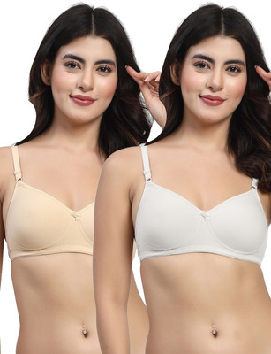 LILY dapyehMino Women T-Shirt Heavily Padded Bra(White, Beige)