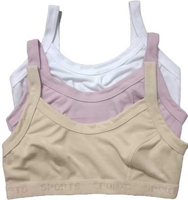 NF BEAUTY Women Full Coverage Sports Bra (PACK OF 3) Women T-Shirt Non Padded Bra(Beige)