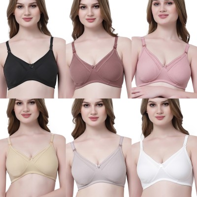 Softskin Women Maternity/Nursing Non Padded Bra(Multicolor)