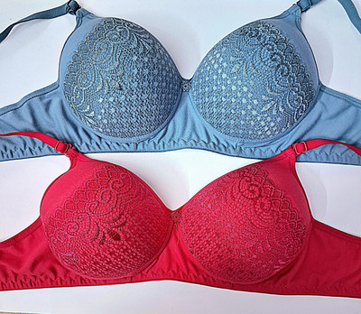 QUEENSBEAUTY Women Everyday Lightly Padded Bra(Multicolor)