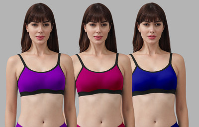 Beach Curve B-Pnora Bra Women Minimizer Non Padded Bra(Purple, Pink, Blue)