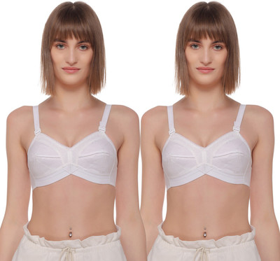 Salsa Ultimate Cotton Strap Women Full Coverage Non Padded Bra(White, White)