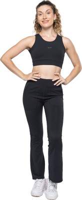 STRCH Women Sports Lightly Padded Bra(Black)