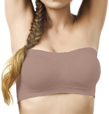 BRATON Women Bandeau/Tube Non Padded Bra(Brown)