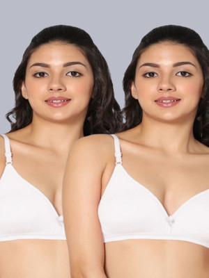 Eden EDEN02WHITEWHITE Women T-Shirt Non Padded Bra(White)
