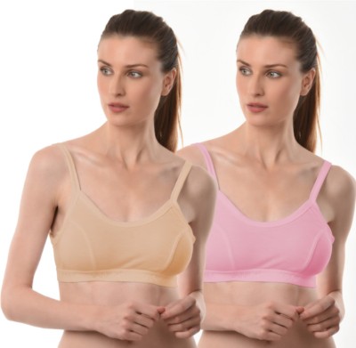 Vanila V23SPB Women Sports Non Padded Bra(Pink, Beige)