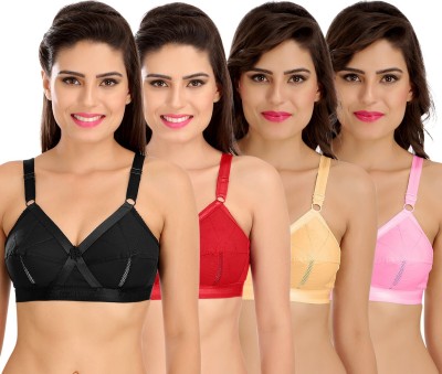 SONA Beauty Wear Women Full Coverage Non Padded Bra(Black, Red, Beige, Pink)