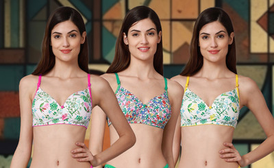 Cup's-In C_Riopd Bra Women Minimizer Lightly Padded Bra(Multicolor)