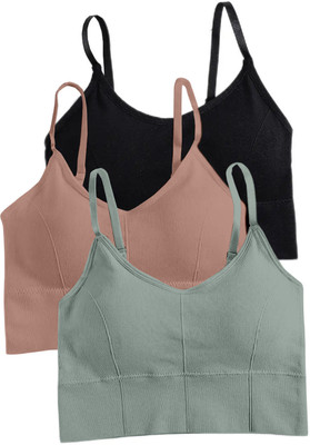 MAHEK CREATIVE 646-blk-white-grey-03-28 Women Full Coverage Lightly Padded Bra(Black)