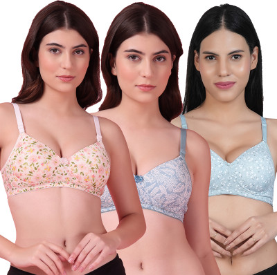 Shyam Sons FLAIR Polypad Women T-Shirt Lightly Padded Bra(Multicolor)