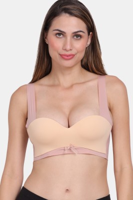 AMOUR SECRET Amour Secret Demi Cup Bra Women Push-up Lightly Padded Bra(Beige)