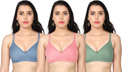 BOOMSHY Pack of 3 Women Everyday Non Padded Bra (Double Layered) Women Everyday Non Padded Bra(Multicolor)