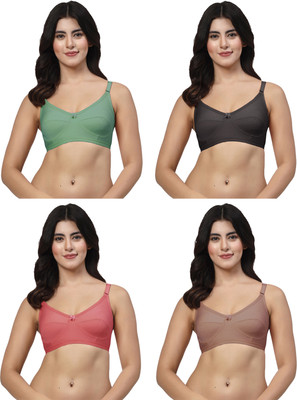 LILY akihdar Women Minimizer Non Padded Bra(Green, Black, Maroon, Maroon)