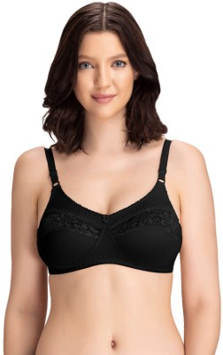 Groversons Paris Beauty Lace Bra Women Everyday Non Padded Bra(Black)