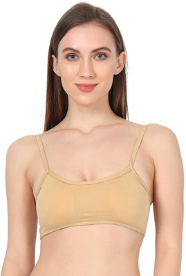 Unique Style Sports Bra Cami Bra Lightly Padded Bra Women Everyday Lightly Padded Bra(Beige)