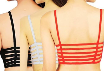 Paradise Style 6 patti Women Everyday Lightly Padded Bra(Black, Grey, Red)
