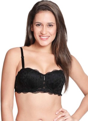 Susie Women Balconette Lightly Padded Bra(Black)