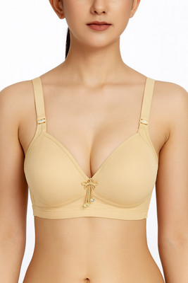 Hpa Women’s Light Padded Full Coverage Bra | Size Adjustable Straps & Self Lining Women Everyday Lightly Padded Bra(Beige)