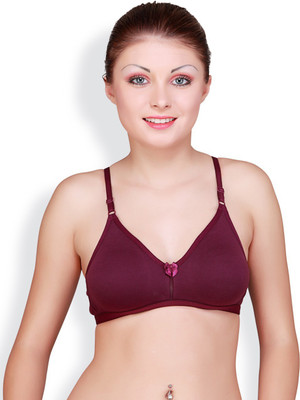 Floret Floret T-Shirt Non Padded Medium Coverage Bra Women T-Shirt Non Padded Bra(Purple)