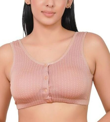 Goness Oripower Women's Cotton Spandex Padded Front Open Baby Feeding Moms Maternity Nursing Bra Women Maternity/Nursing Lightly Padded Bra(Pink)