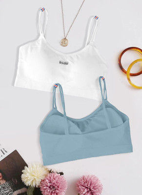 Fashocart 2122-white-blue-02-32 Women Full Coverage Lightly Padded Bra(Blue)