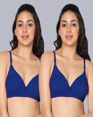 Eden EDEN02ROYALBLUEROYALBLUE Women Everyday Non Padded Bra(Dark Blue)