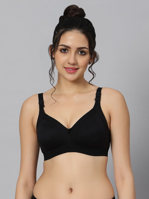 BlueNixie Women Full Coverage Non Padded Bra(Black)