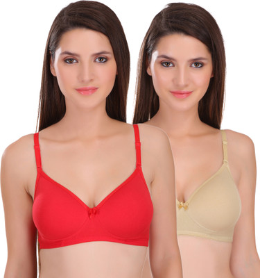 Featherline Seamless Soft Comfy Lightly Padded Non Wired Casual Womens Women T-Shirt Lightly Padded Bra(Multicolor)