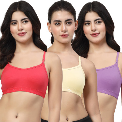 LILY 3321 Women Sports Non Padded Bra(Red, Yellow, Purple)